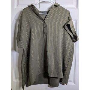 Green‎ & Gold Como Black XL Blouse